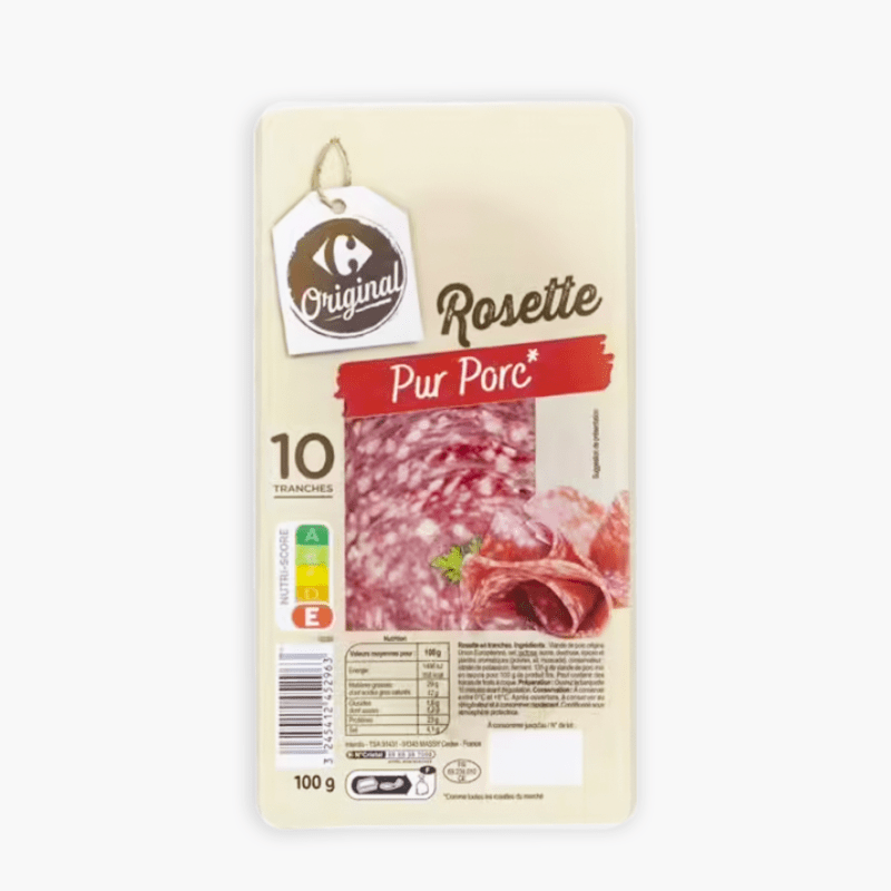 Rosette de Lyon - 10 tranches - Carrefour (100g)