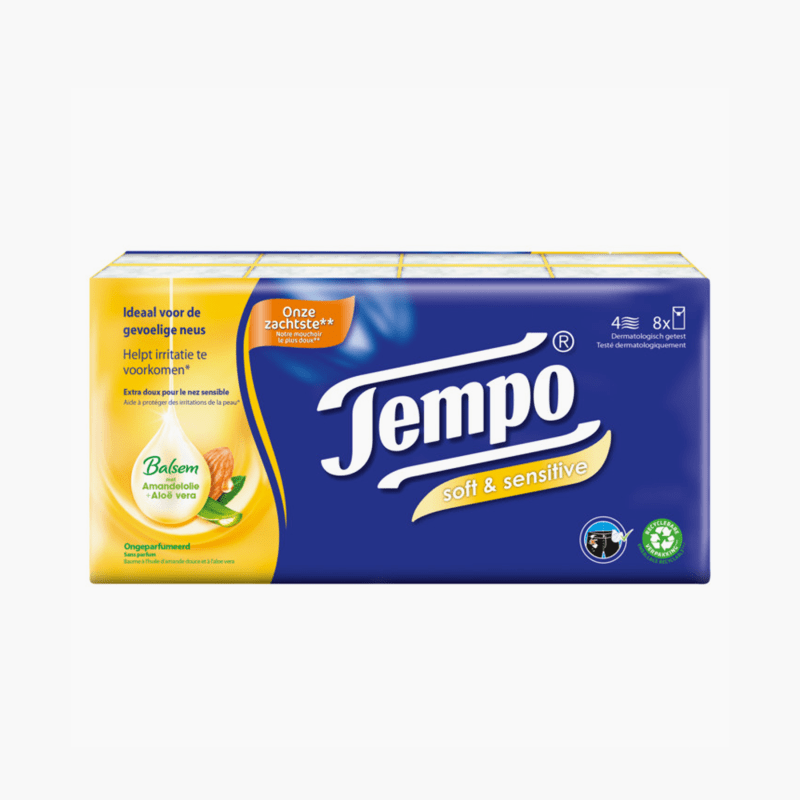 Tempo Plus Zakdoekjes 4-laags 8x9st