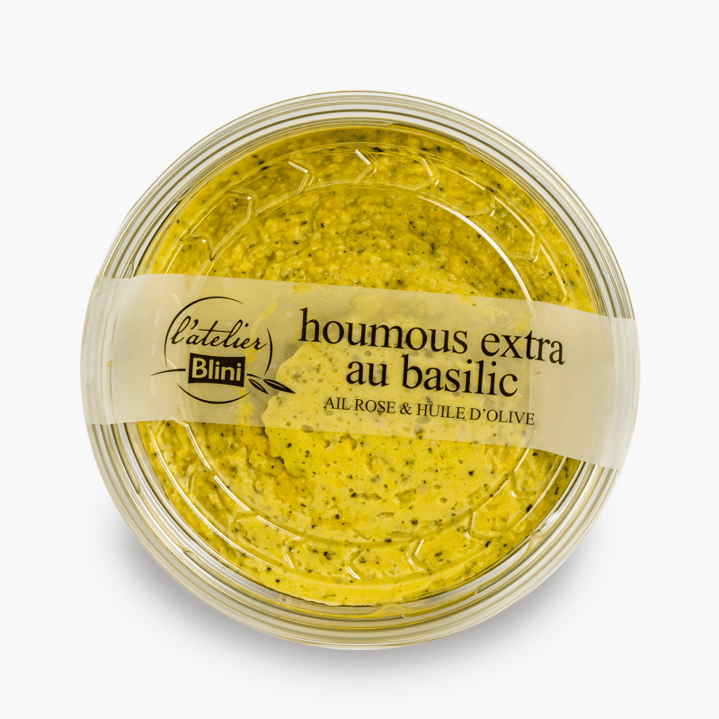 L'Atelier Blini - Houmous au basilic, ail rose et huile d'olive (175g)