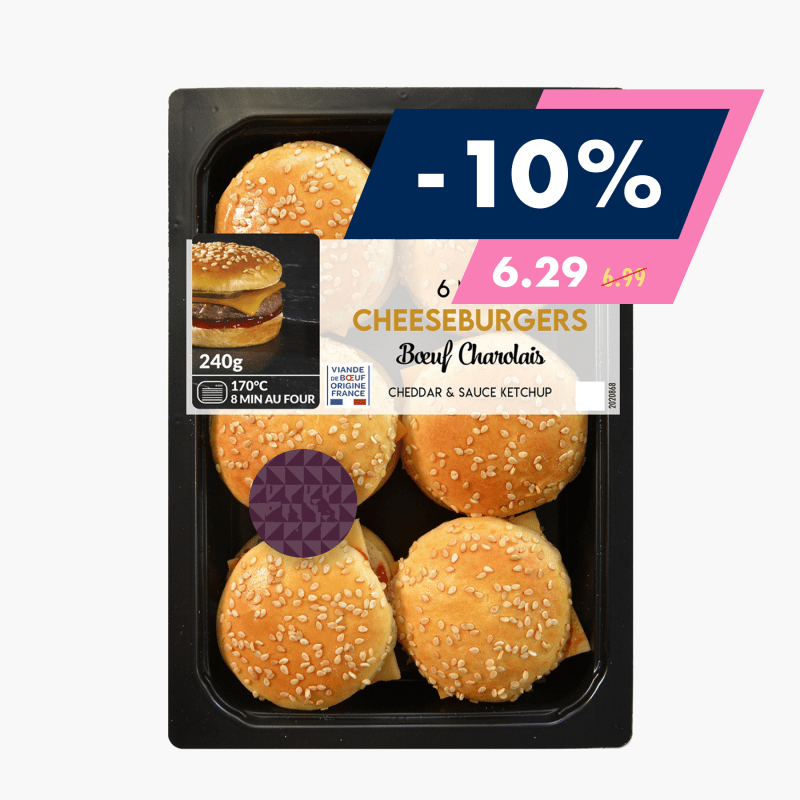 Mix Buffet - 6 mini burgers boeuf charolais (240g)