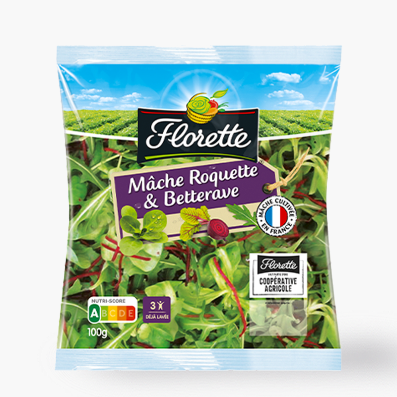 Florette - Trio salades mache, roquette et betterave (100g)