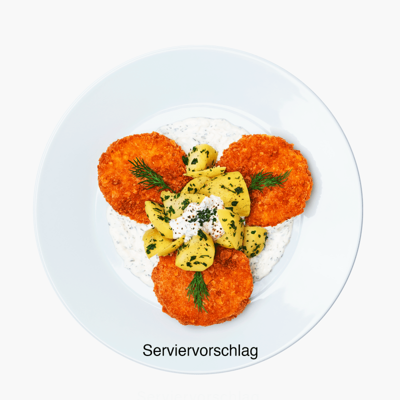 BROUSINS Kohlrabi-Schnitzel in Cornflakes-Kruste, Petersilienkartofeln und Sour-Cream 500g