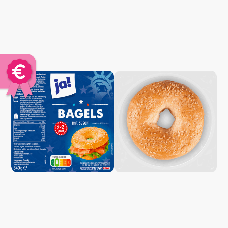 Ja! Bagel mit Sesam 4 Stk. 340g