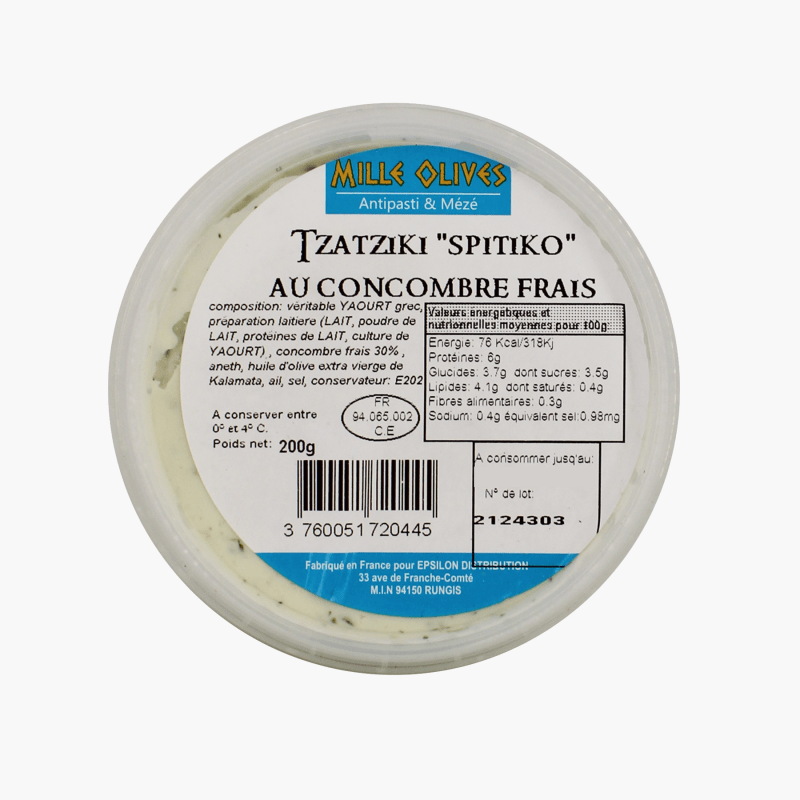 Tzatziki au concombre frais (200g)