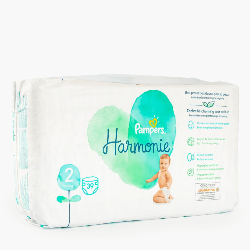 T2 Pampers Harmonie - Couches Bébé 4-8 kg (x39)