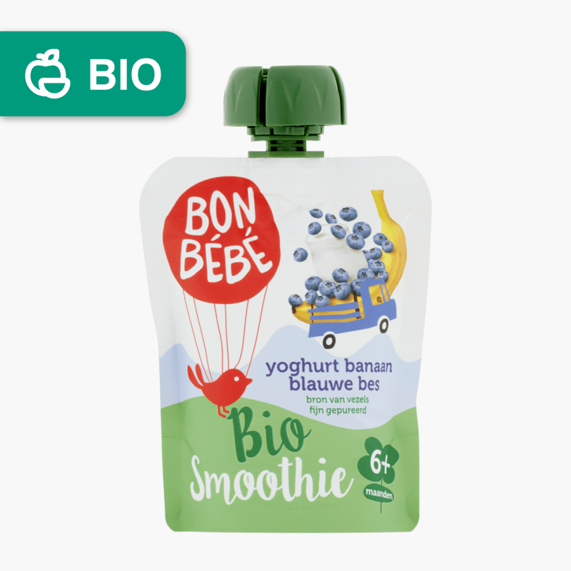 Bon Bebe Smoothie Yoghurt Banaan Blauwe Bes Bio 90g