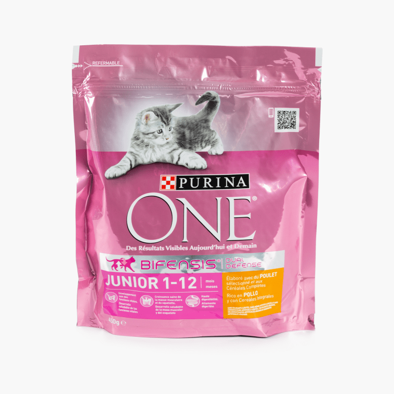 Purina - Croquettes pour chat One Junior poulet & céréales (450g)