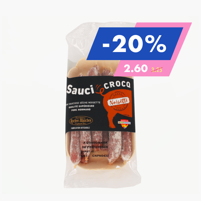 Mini saucisses sèches au noisette - Roches Blanches (100g)