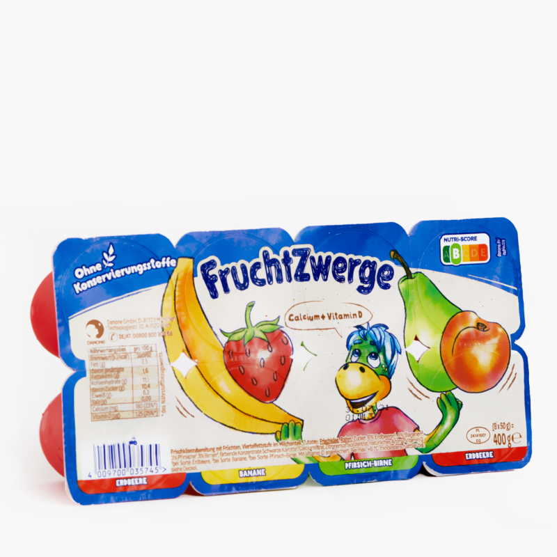 Danone Fruchtzwerge Erdbeere, Banane, Pfirsich-Birne 8x50g