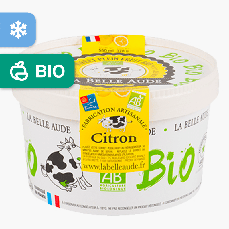 La Belle Aude - Sorbet plein fruit au citron Bio (356g)