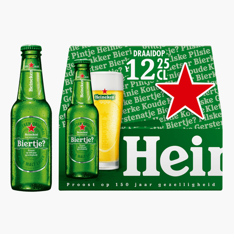 Heineken Fles 0,25L 12-pack - Ongekoeld