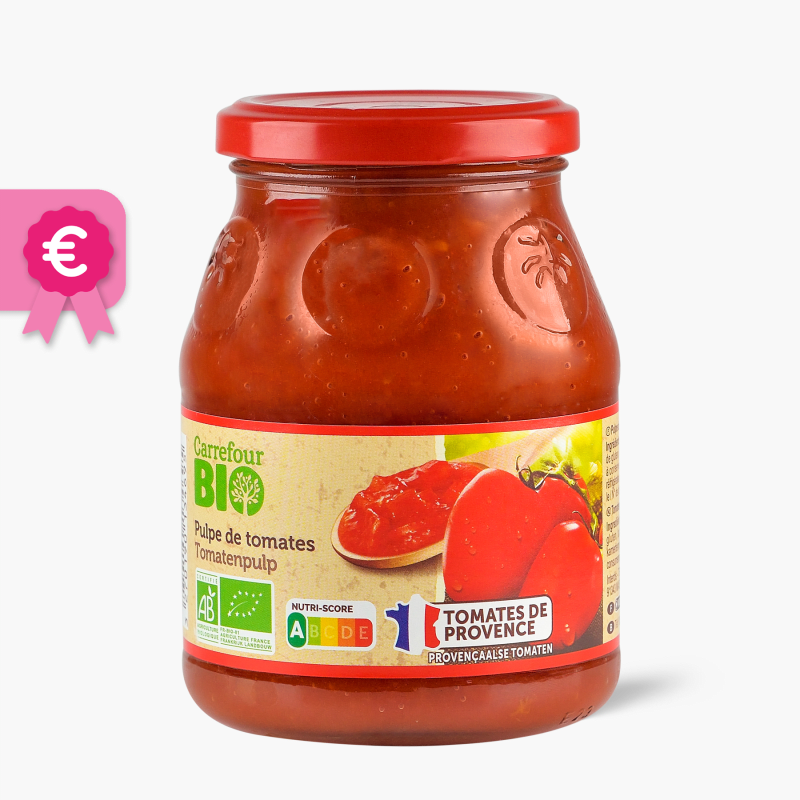 Carrefour - Sauce à la pulpe de tomates fraîches Bio (400g)