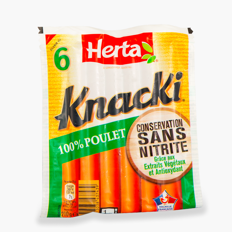 6 Knacki au poulet sans nitrite - Herta (210g)