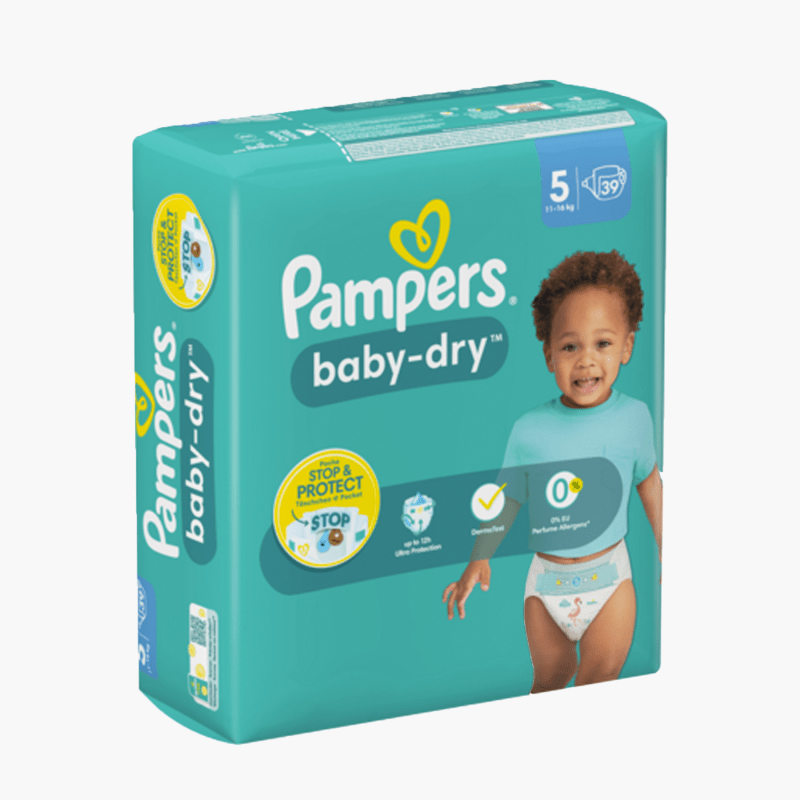 T5 Pampers Baby Dry - Couches Bébé 11-16kg (x39)