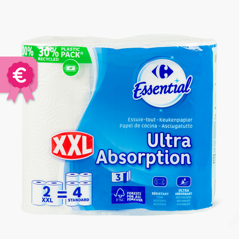 Carrefour - Essuie-tout ultra-absorbant XXL x2