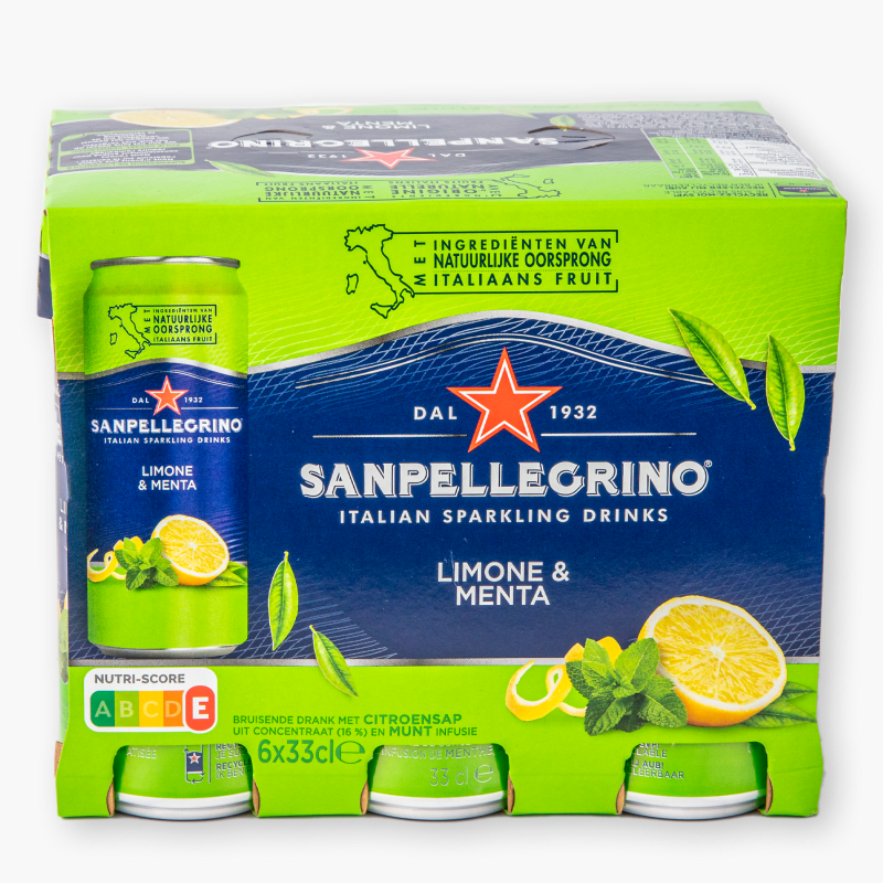 San Pellegrino - Pack x 6 - Boissons Pétillantes Limone & Menta (6x33cl)