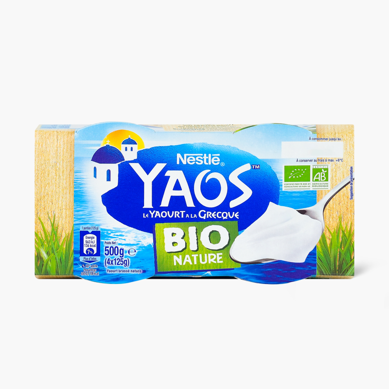 Yaos - Yaourt à la grecque nature Bio (4x125g)