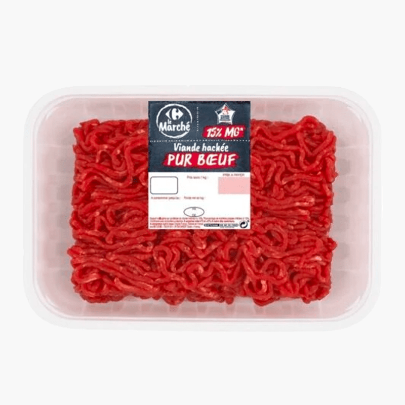 Carrefour - Viande hachée pur bœuf 15% MG (350g)