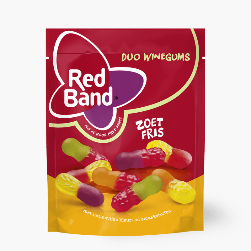 Red Band Winegum Duo Zoet Fris 205G