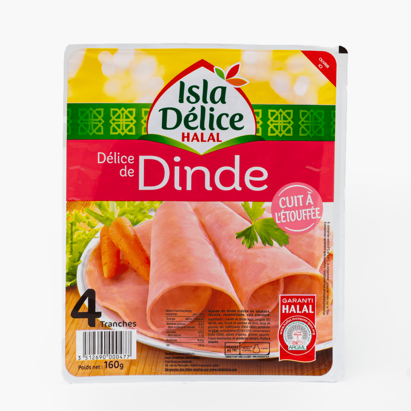 Délice de dinde Halal - 4 tranches - Isla Délice (160g)