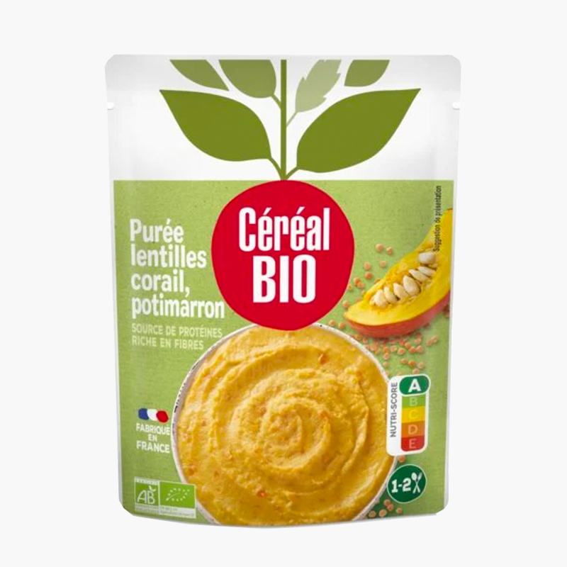 Céréal Bio - Purée de lentilles corail & potimarron (250g)