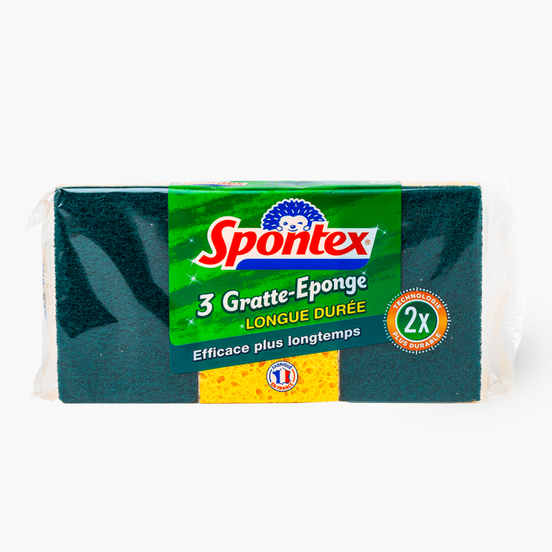 Spontex - Gratte Eponge Longue Durée x3