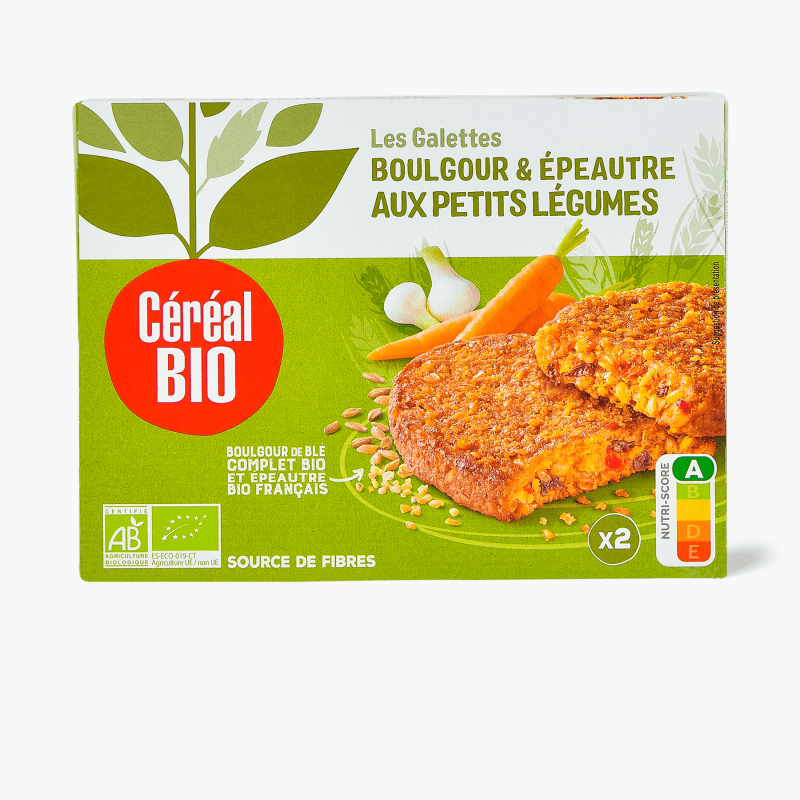 Céréal Bio - Galettes boulgour & épeautre aux petits légumes (2x100g)