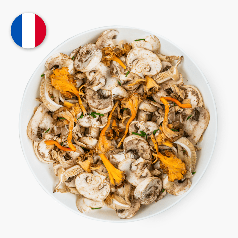 Champignons émincés 250g - Champignons de Paris, Pleurote, Shitake et Girolle (France)