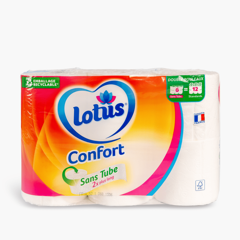 Lotus - Papier toilette sans tube Confort (x6)