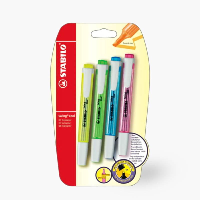 Stabilo - Surligneur Swing Cool (x4 couleurs)