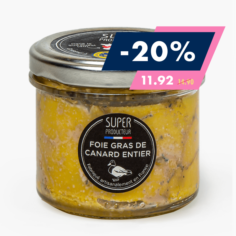 Foie Gras de canard entier Sud Ouest IGP - Superproducteur (90g)