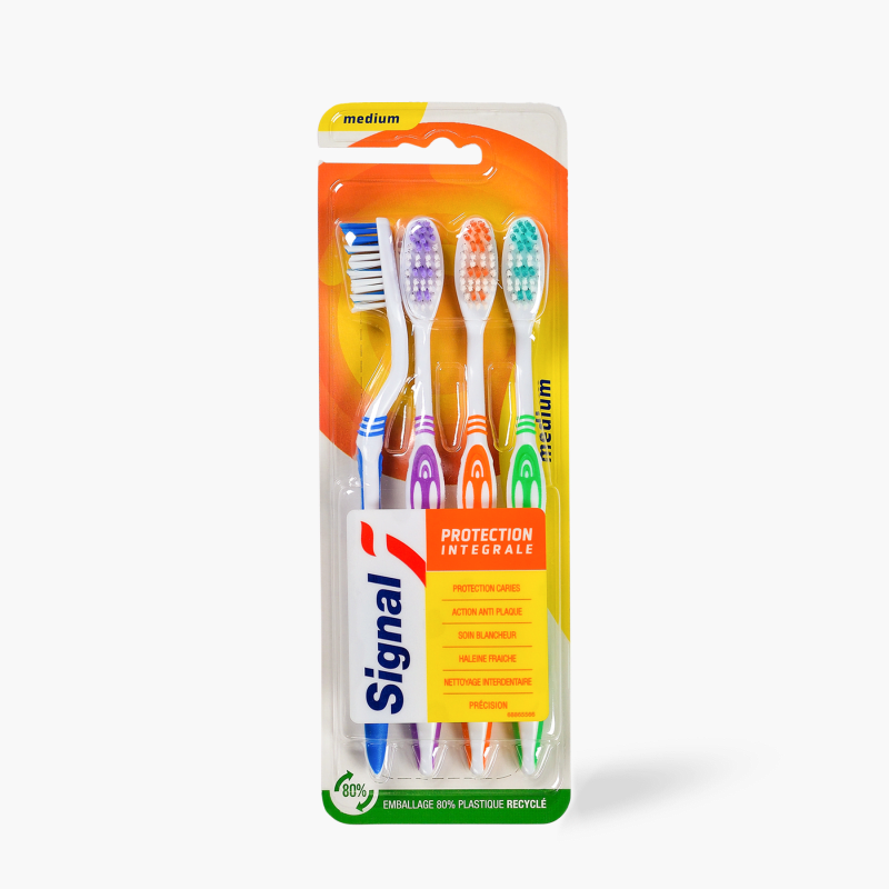 Brosses à dents Medium - Signal Protection Intégrale (4pce)