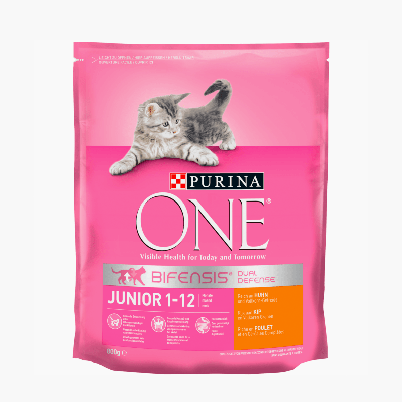 Purina One Junior Kip & Volkoren Granen 800g