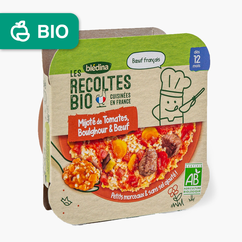 Dès 12 mois - Blédina Bio Assiette Tomate Boulghour Bœuf (230g)