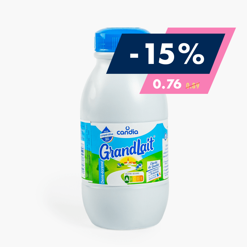 Candia - Lait demi-écrémé UHT (50cl)