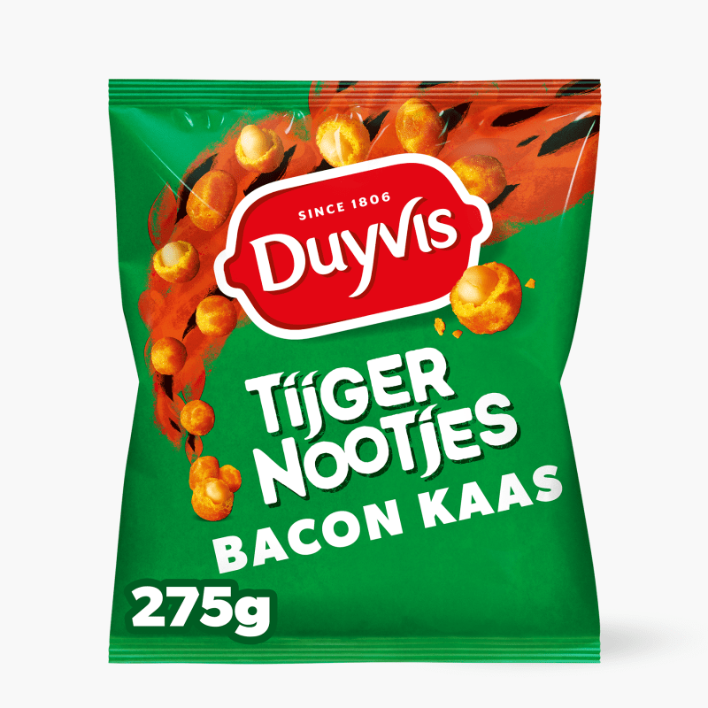 Duyvis Tijgernootjes Bacon Kaas Pinda Noten 275 gr