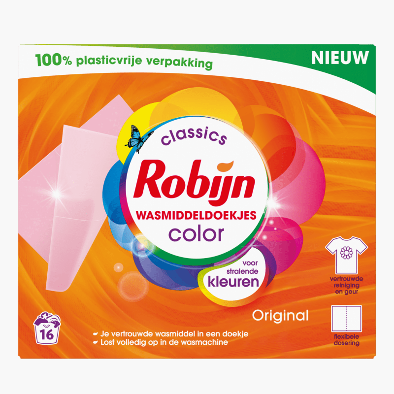 Robijn Wasmiddeldoekjes Color 16st.