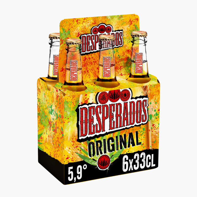 Desperados Original - Bière aromatisée à un spiritueux à base d'agave (6x33cl) 5,9°