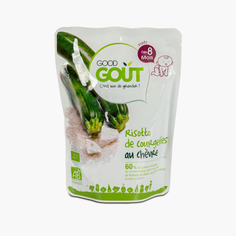 Dès 8 mois - Good Goût Plat Bio risotto de courgettes au chèvre (190g)