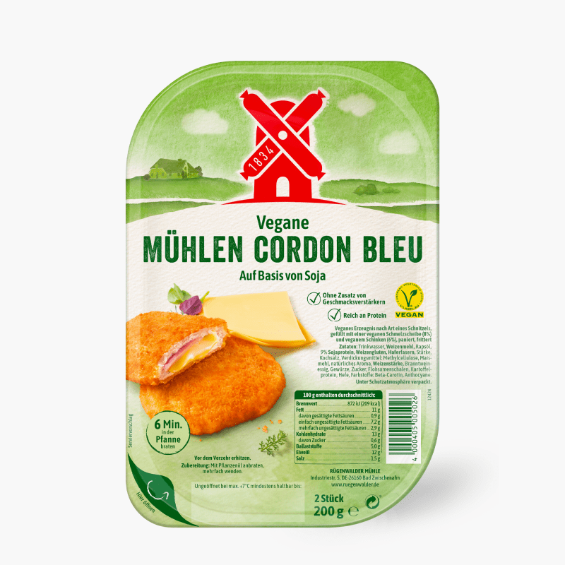 Rügenwalder Mühle Vegane Mühlen Schnitzel Cordon Bleu 200g