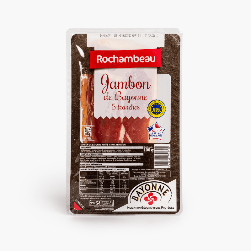 Jambon de Bayonne 5 tranches (100g)