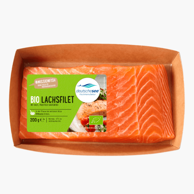 Deutsche See Bio Lachsfilet mit Haut 200g