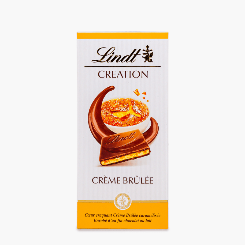 Lindt Création - Tablette de chocolat fourrée crème brûlée (150g)