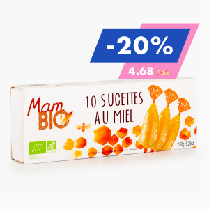 Mam Bio (Maison d'Armorine) - 10 sucettes au miel Bio (150g) Mam Bio (Maison d'Armorine) - 10 sucettes au miel Bio (150g)