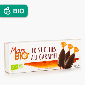Mam Bio (Maison d'Armorine) - 10 sucettes caramel Bio (150g) Mam Bio (Maison d'Armorine) - 10 sucettes caramel Bio (150g)