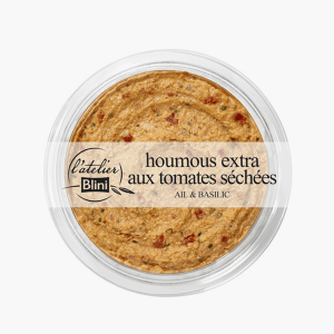 L'Atelier Blini - Houmous aux tomates séchées, ail et basilic (175g) L'Atelier Blini - Houmous aux tomates séchées, ail et basilic (175g)