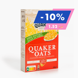 Quaker Oats - Céréales flocons d'avoine complète (550g) Quaker Oats - Céréales flocons d'avoine complète (550g)