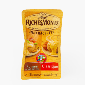 Richesmonts - Raclette nature et fumée (420g) Richesmonts - Raclette nature et fumée (420g)