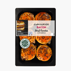 Mix Buffet - Mini burgers bacon boeuf charolais x6 (240g) Mix Buffet - Mini burgers bacon boeuf charolais x6 (240g)