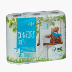 Carrefour - Papier toilette Confort Fresh (x6) Carrefour - Papier toilette Confort Fresh (x6)